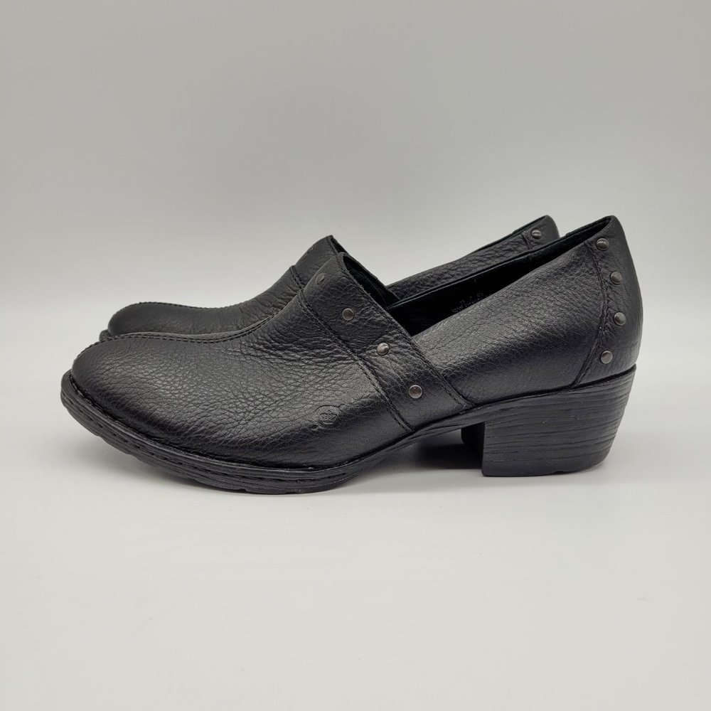 Born Split Toe Pebbled Grain Leather Western Stud… - image 3